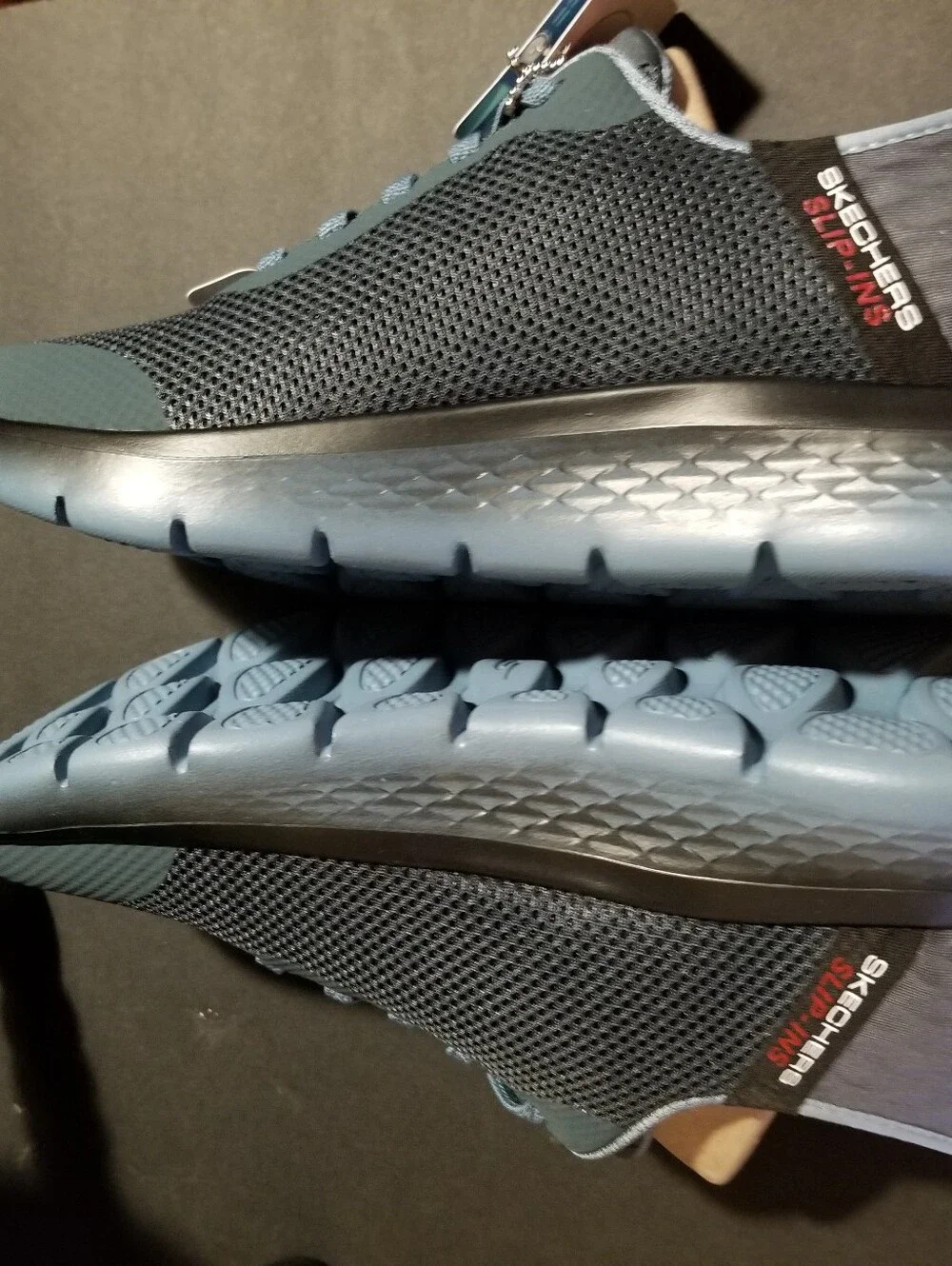 Skechers Go Walk Flex Slip Ins Men's 8 Slate Gray/Blue/Red New In Original Box